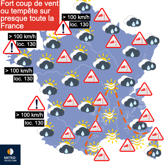 Carte de prévisions du temps du Mercredi 22 octobre 2025