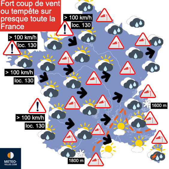 Carte de prévisions du temps du Mercredi 22 octobre 2025
