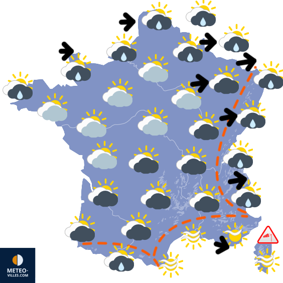 Carte de prévisions du temps du Lundi 20 octobre 2025