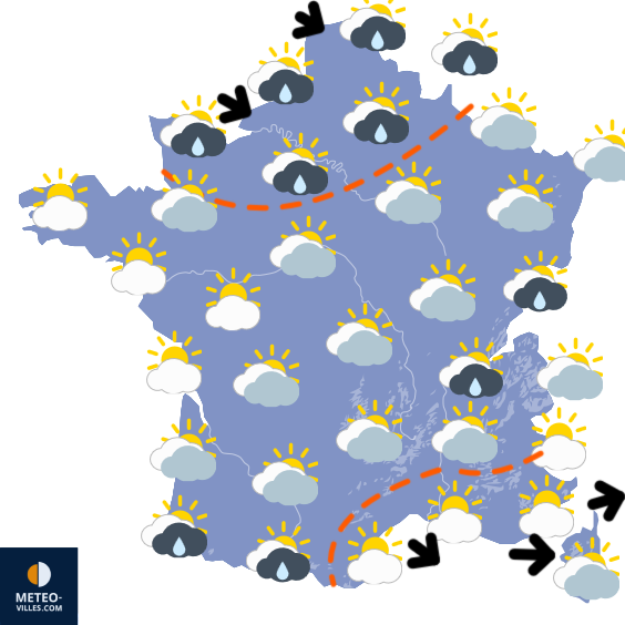 Carte de prévisions du temps du Samedi 18 octobre 2025