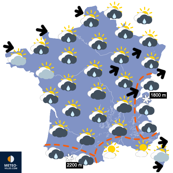 Carte de prévisions du temps du Jeudi 23 octobre 2025