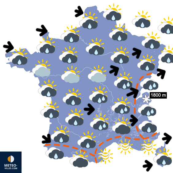 Carte de prévisions du temps du Vendredi 24 octobre 2025