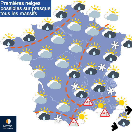 Carte de prévisions du temps du Mercredi 22 octobre 2025