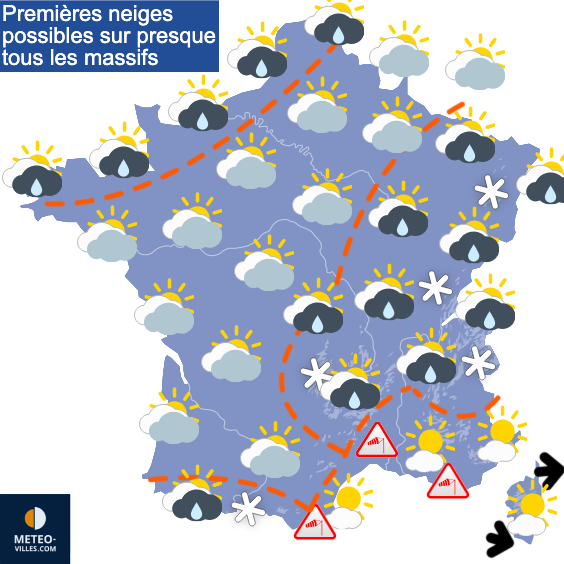 Carte de prévisions du temps du Mercredi 22 octobre 2025