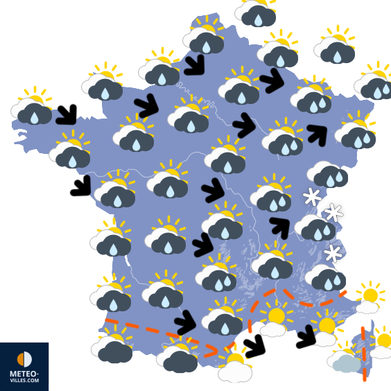 Carte de prévisions du temps du Thursday, October 23, 2025