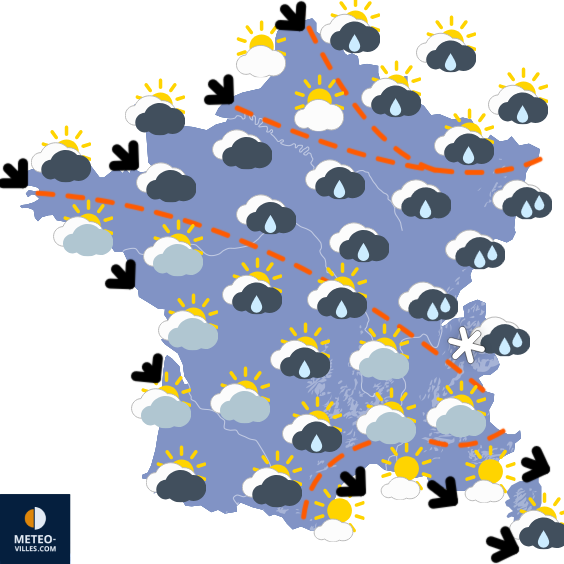 Carte de prévisions du temps du Vendredi 24 octobre 2025