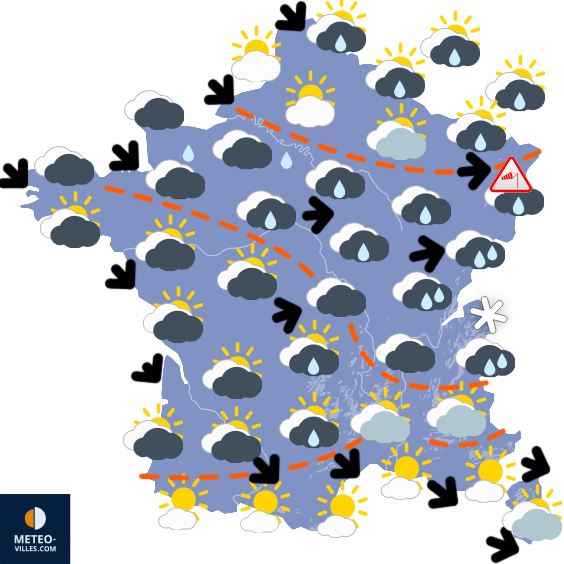 Carte de prévisions du temps du Samedi 25 octobre 2025