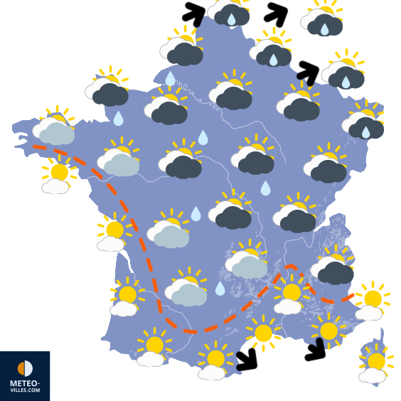 Carte de prévisions du temps du Thursday, October 23, 2025