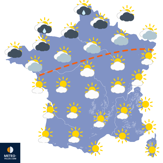 Carte de prévisions du temps du Vendredi 24 octobre 2025