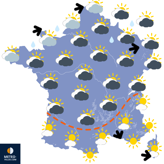 Carte de prévisions du temps du Samedi 25 octobre 2025
