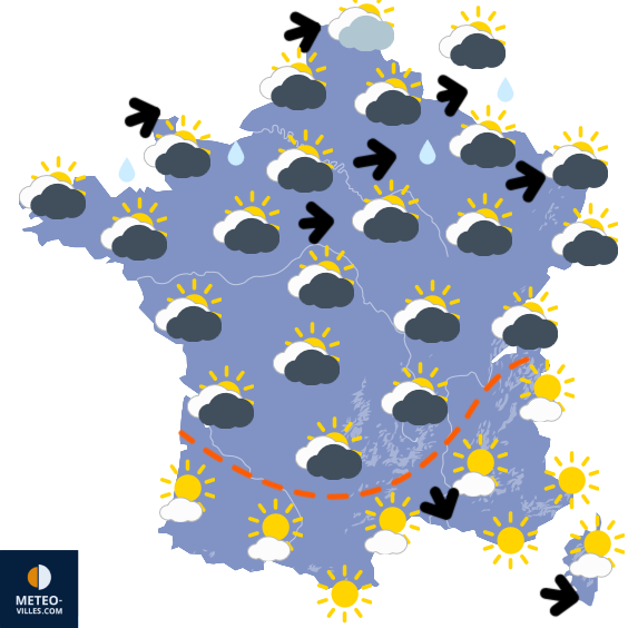 Carte de prévisions du temps du Dimanche 26 octobre 2025