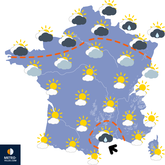 Carte de prévisions du temps du Thursday, October 23, 2025