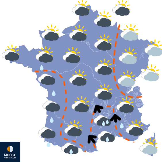 Carte de prévisions du temps du Samedi 25 octobre 2025