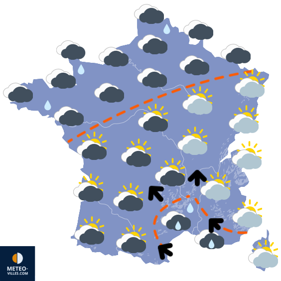 Carte de prévisions du temps du Dimanche 26 octobre 2025