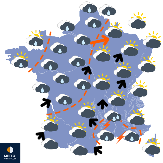 Carte de prévisions du temps du Mercredi 29 octobre 2025
