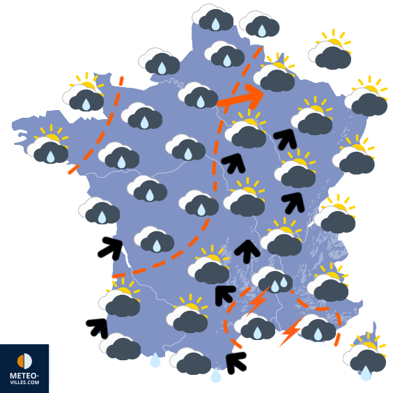 Carte de prévisions du temps du Mercredi 29 octobre 2025