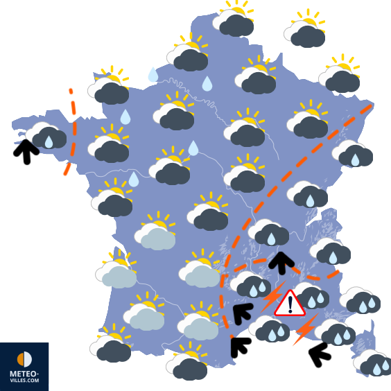 Carte de prévisions du temps du Dimanche 26 octobre 2025