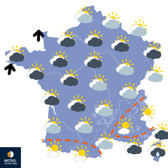 Carte de prévisions du temps du Mercredi 29 octobre 2025