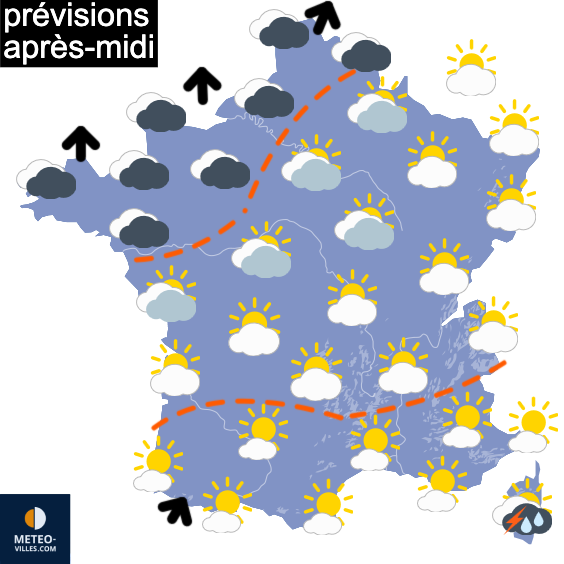 Carte de prévisions du temps du Mercredi 29 octobre 2025