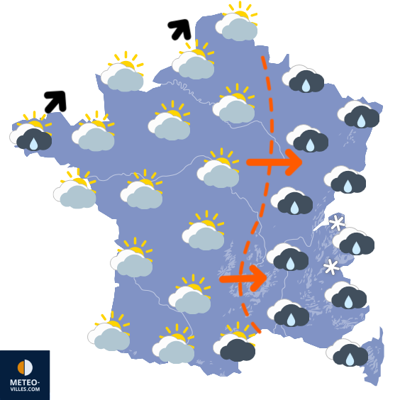 Carte de prévisions du temps du Samedi 25 octobre 2025