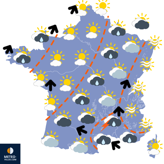 Carte de prévisions du temps du Mercredi 29 octobre 2025