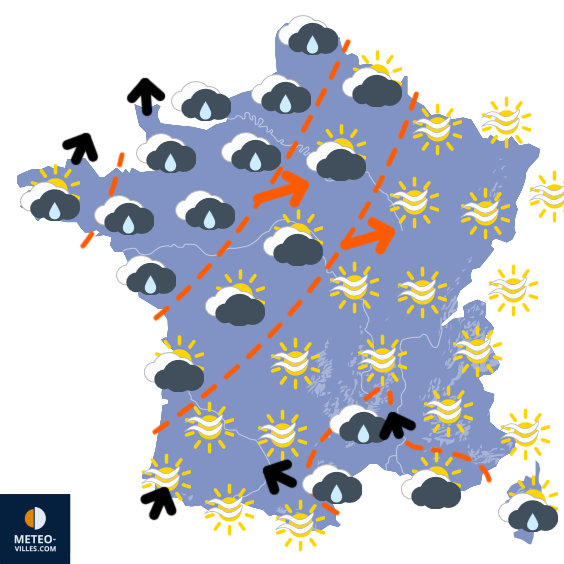 Carte de prévisions du temps du Mercredi 29 octobre 2025