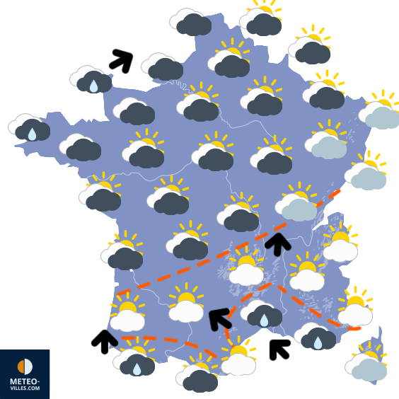 Carte de prévisions du temps du Dimanche 26 octobre 2025