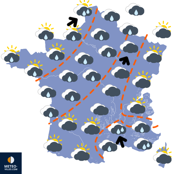 Carte de prévisions du temps du Mercredi 29 octobre 2025
