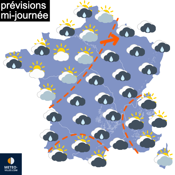 Carte de prévisions du temps du Samedi 1 novembre 2025