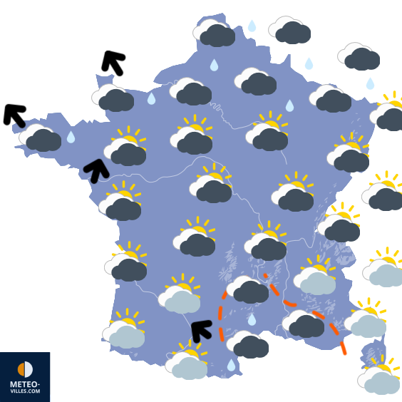 Carte de prévisions du temps du Dimanche 26 octobre 2025