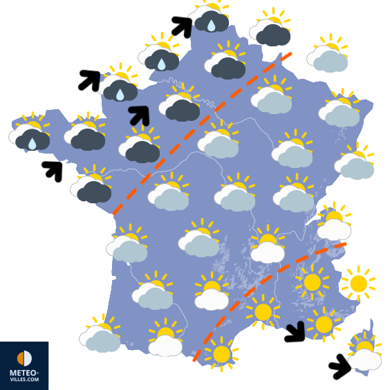 Carte de prévisions du temps du Mercredi 29 octobre 2025