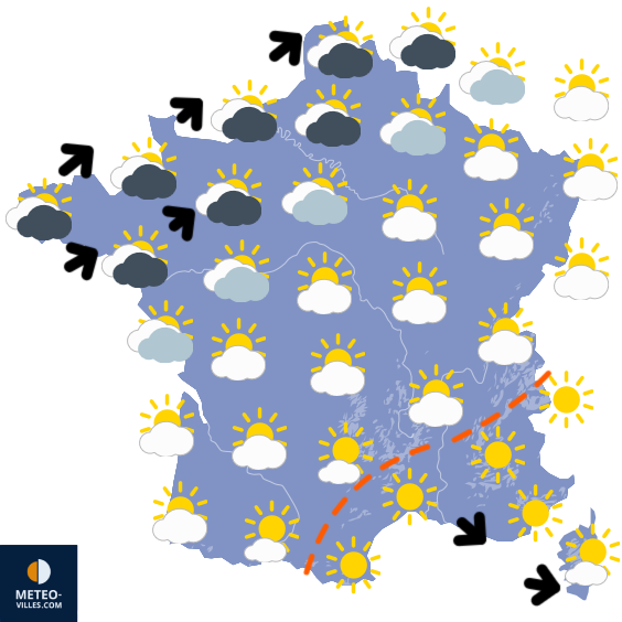 Carte de prévisions du temps du Mercredi 29 octobre 2025