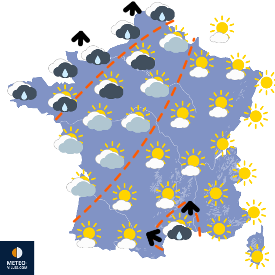 Carte de prévisions du temps du Friday, October 31, 2025