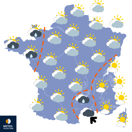Carte de prévisions du temps du Jeudi 30 octobre 2025