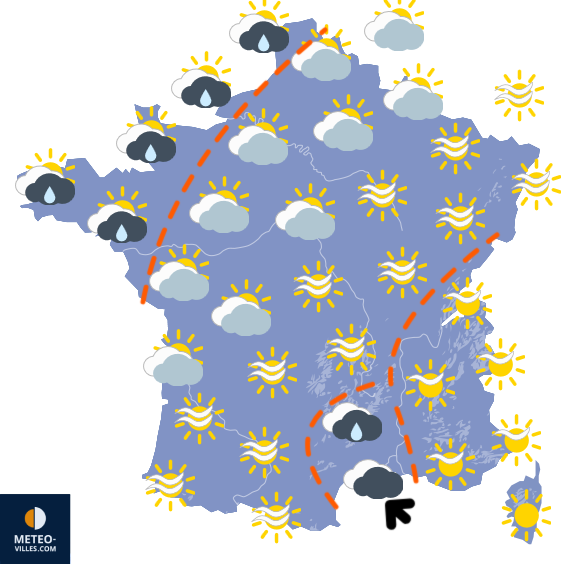 Carte de prévisions du temps du Friday, October 31, 2025