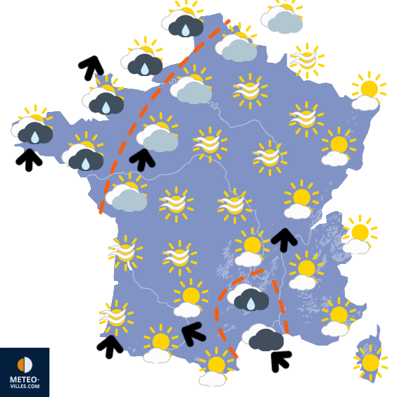 Carte de prévisions du temps du Samedi 1 novembre 2025
