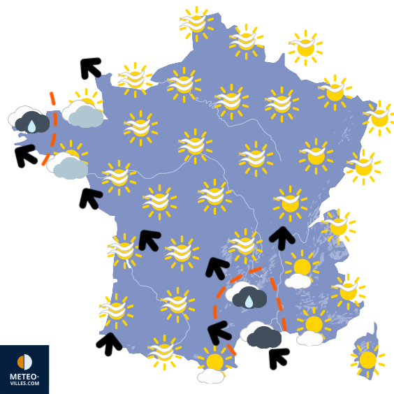 Carte de prévisions du temps du Wednesday, November 5, 2025