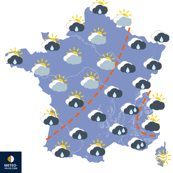 Carte de prévisions du temps du Samedi 1 novembre 2025