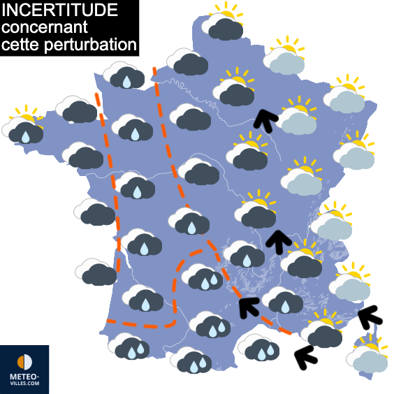 Carte de prévisions du temps du Monday, November 3, 2025