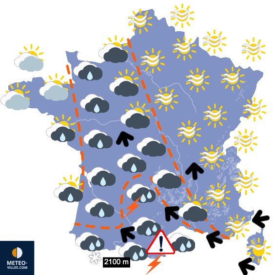 Carte de prévisions du temps du Tuesday, November 4, 2025