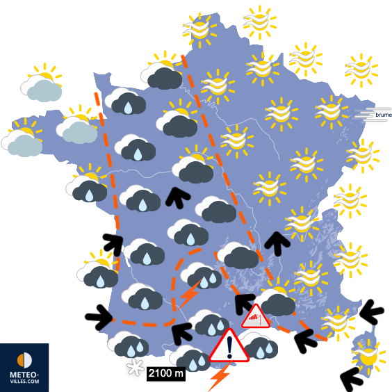 Carte de prévisions du temps du Wednesday, November 5, 2025