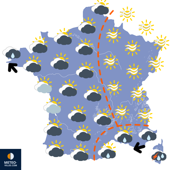 Carte de prévisions du temps du Wednesday, November 5, 2025