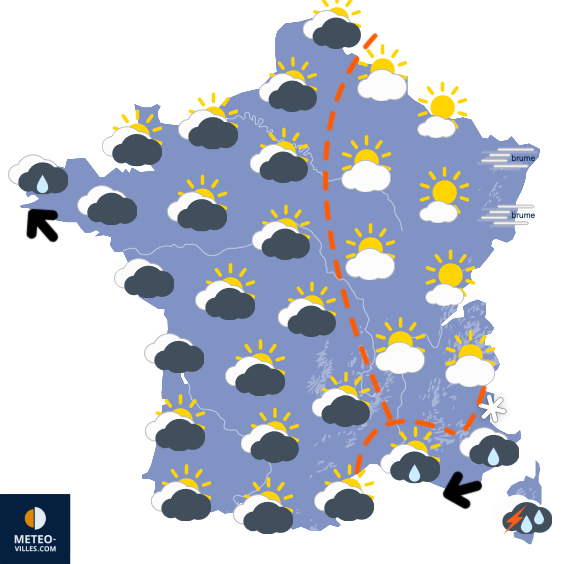 Carte de prévisions du temps du Wednesday, November 5, 2025