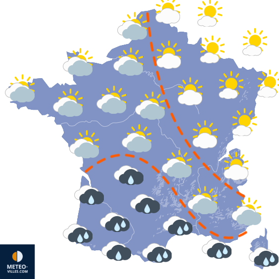 Carte de prévisions du temps du Samedi 8 novembre 2025