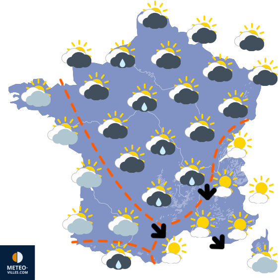 Carte de prévisions du temps du Wednesday, November 5, 2025