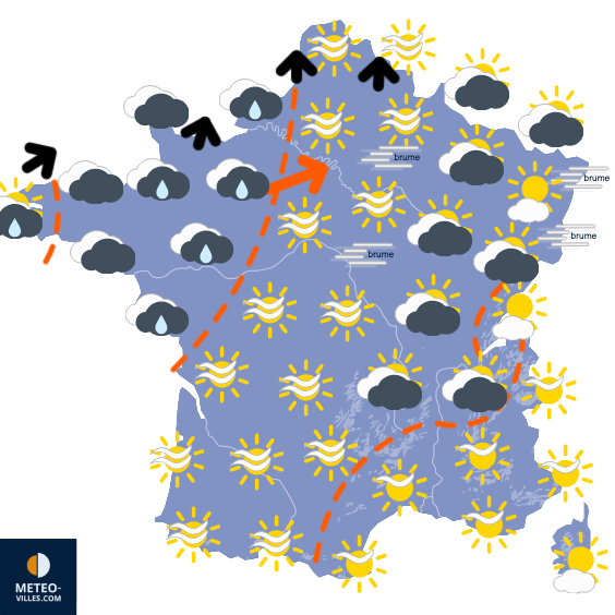 Carte de prévisions du temps du Friday, November 7, 2025