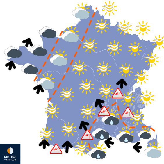 Carte de prévisions du temps du Samedi 8 novembre 2025