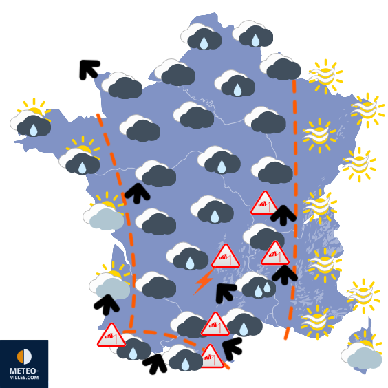 Carte de prévisions du temps du Mercredi 12 novembre 2025