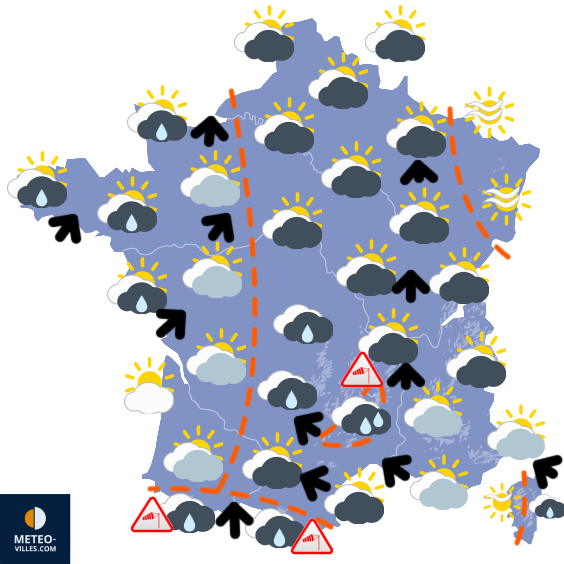 Carte de prévisions du temps du Jeudi 13 novembre 2025
