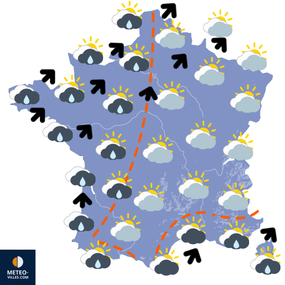 Carte de prévisions du temps du Samedi 15 novembre 2025